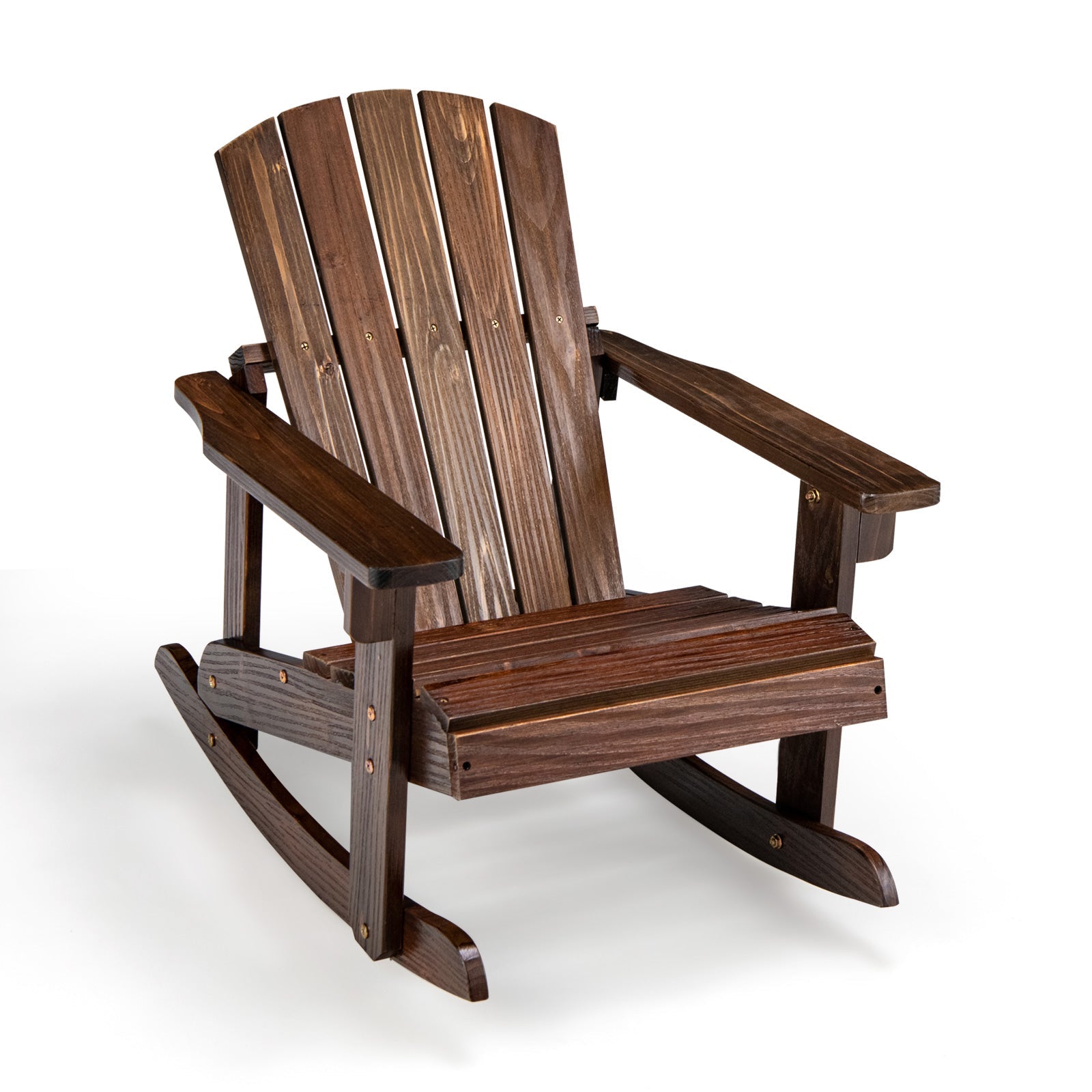 Outdoor Wooden Kid Adirondack Rocking Chair with Slatted Seat by DirectDeals