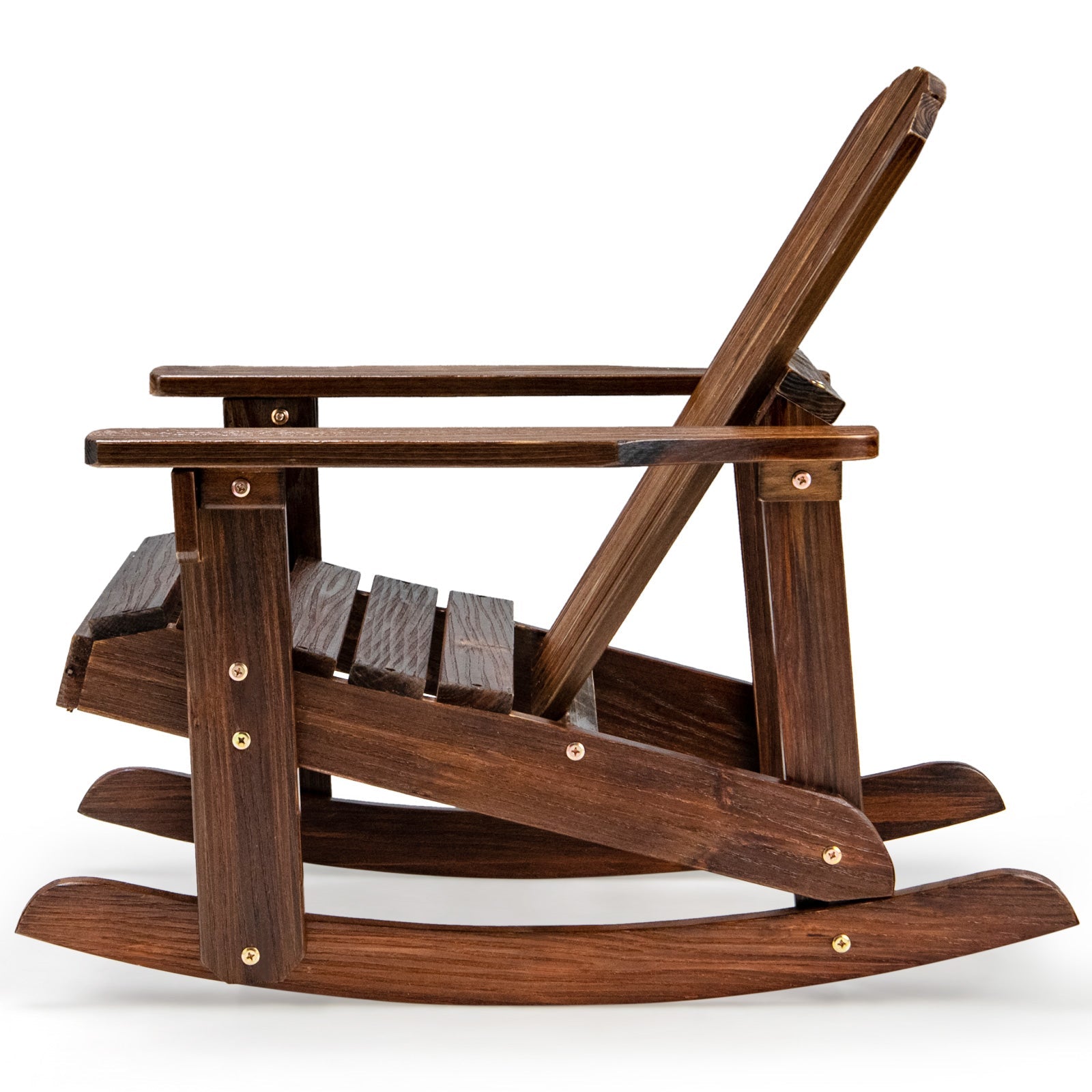 Outdoor Wooden Kid Adirondack Rocking Chair with Slatted Seat by DirectDeals