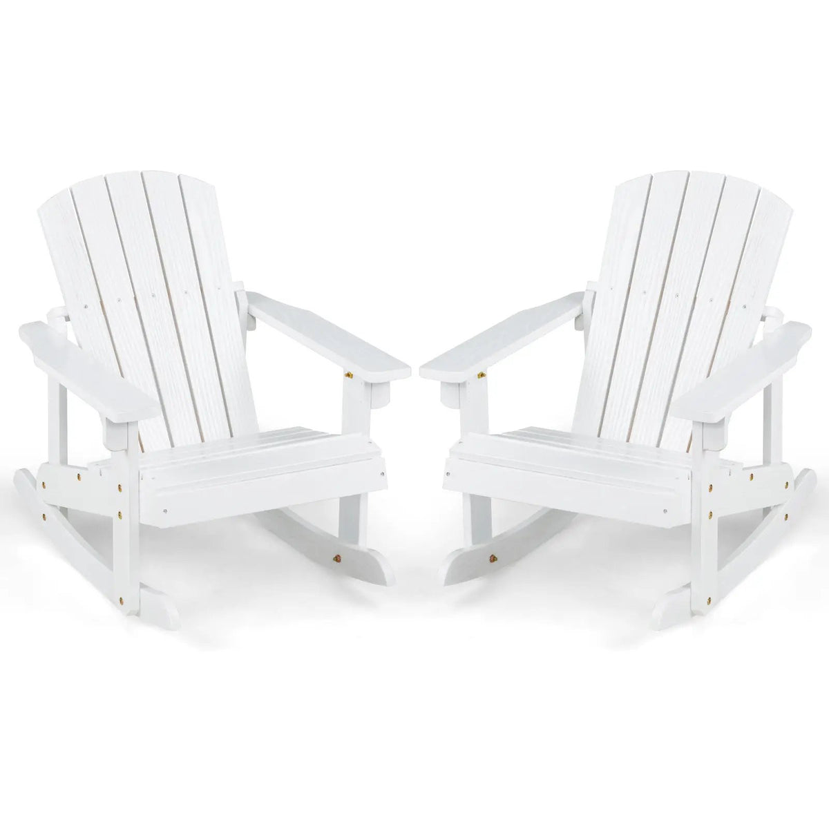 Outdoor Wooden Kid Adirondack Rocking Chair with Slatted Seat by DirectDeals