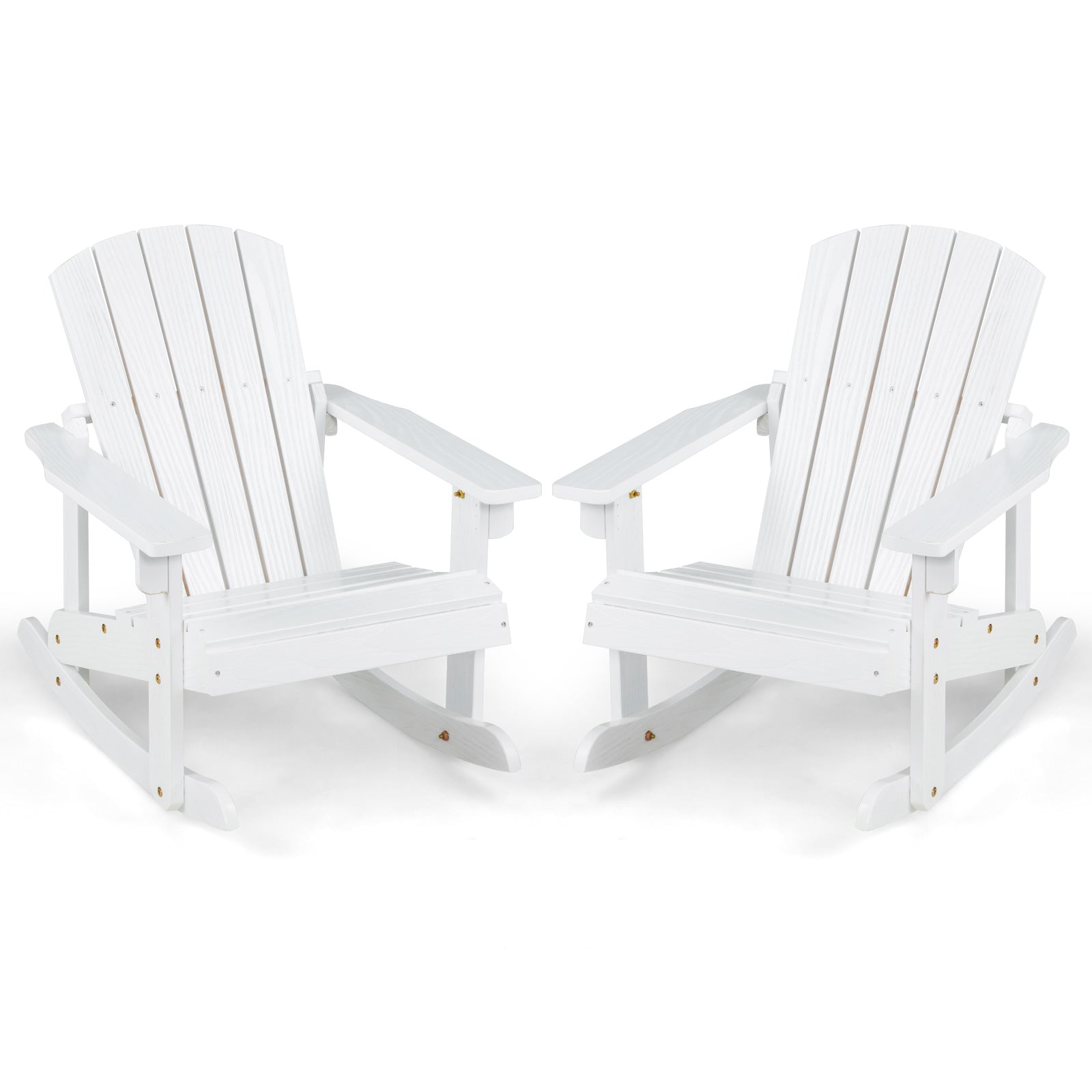 Outdoor Wooden Kid Adirondack Rocking Chair with Slatted Seat by DirectDeals