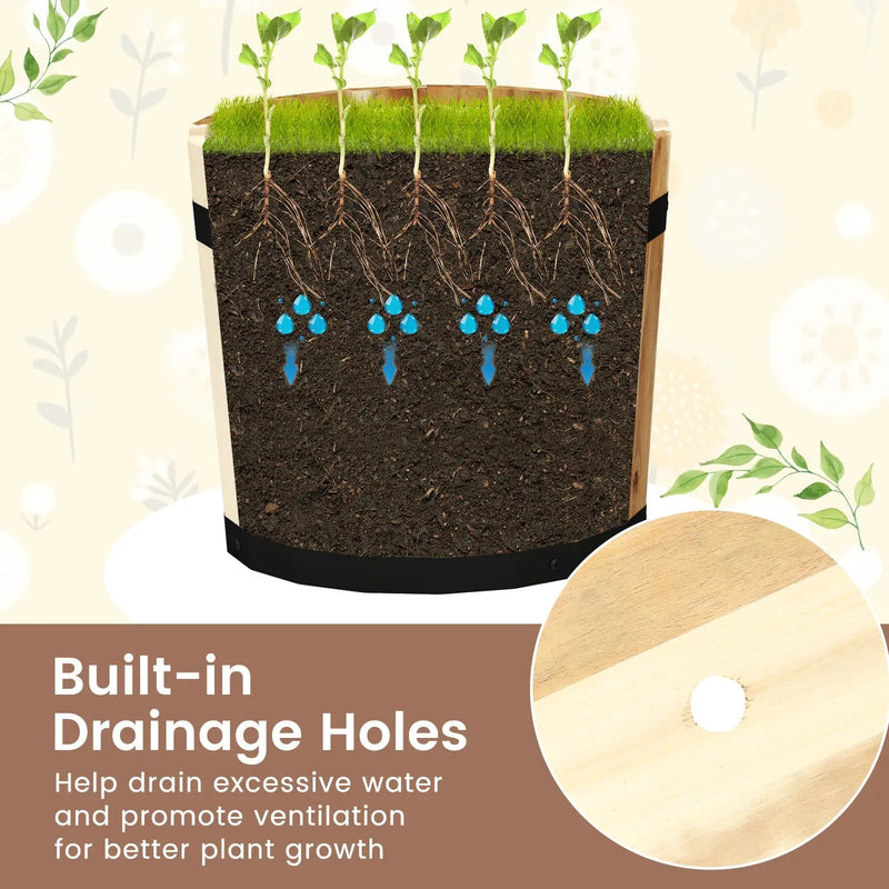 Outdoor Wooden Planter Box with Drainage Holes Set of 3 by DirectDeals