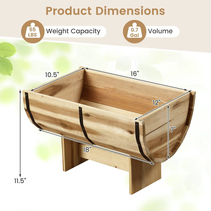 Outdoor Wooden Planter with Legs for Flower Herb Vegetable Fruit by DirectDeals