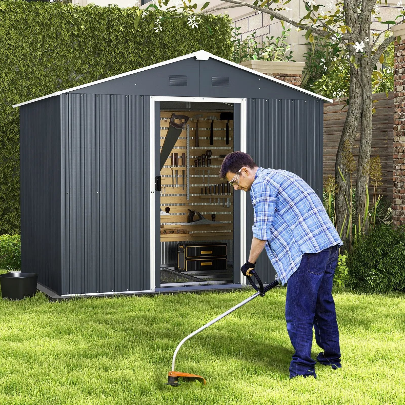 Outside Storage Shed with Lock Air Window by DirectDeals