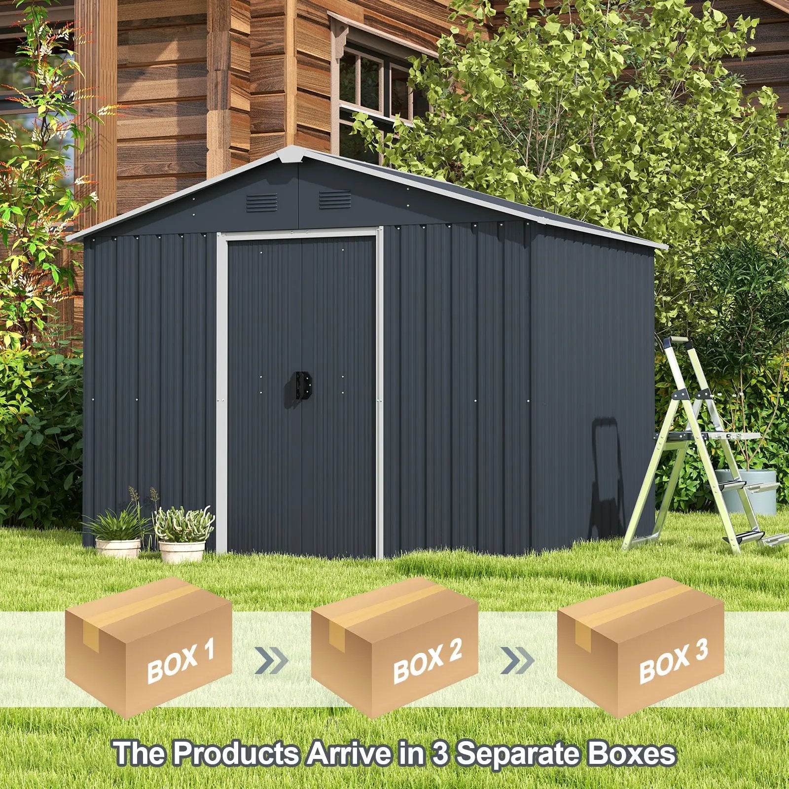 Outside Storage Shed with Lock Air Window by DirectDeals