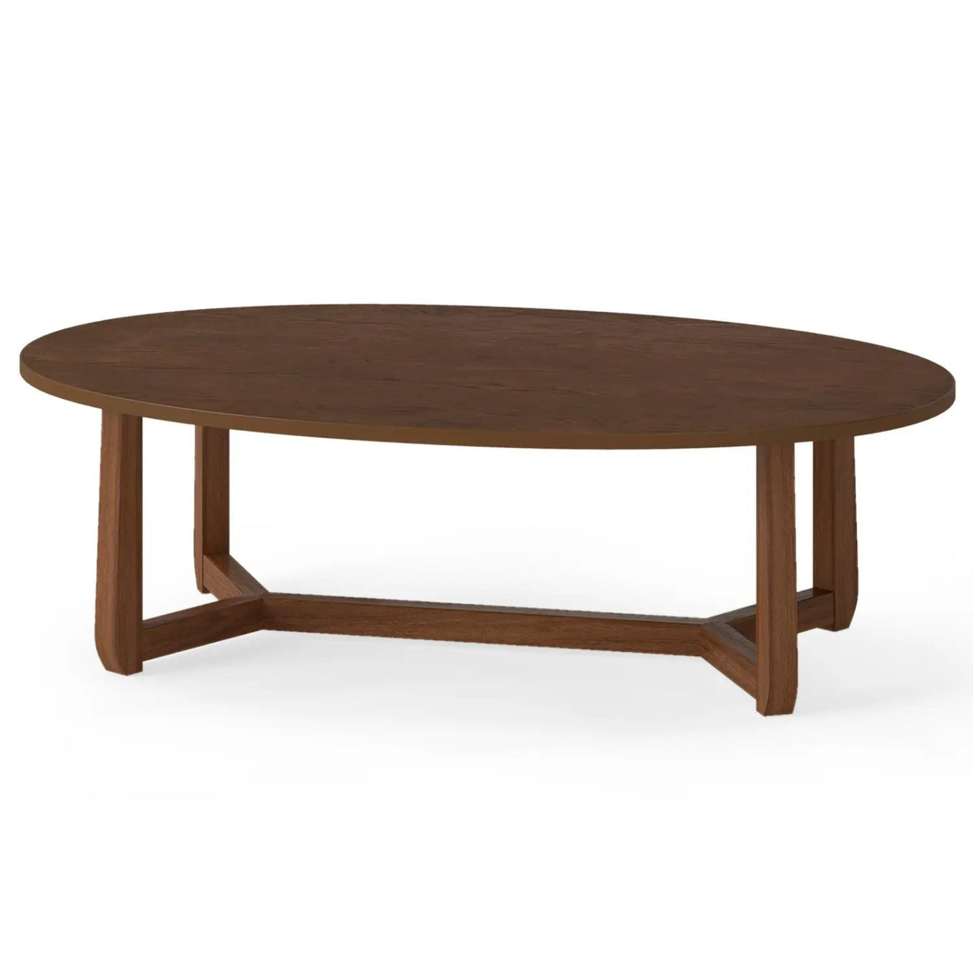 Oval Coffee Table 46 Inches Wooden Accent Table with Thickened Top by DirectDeals