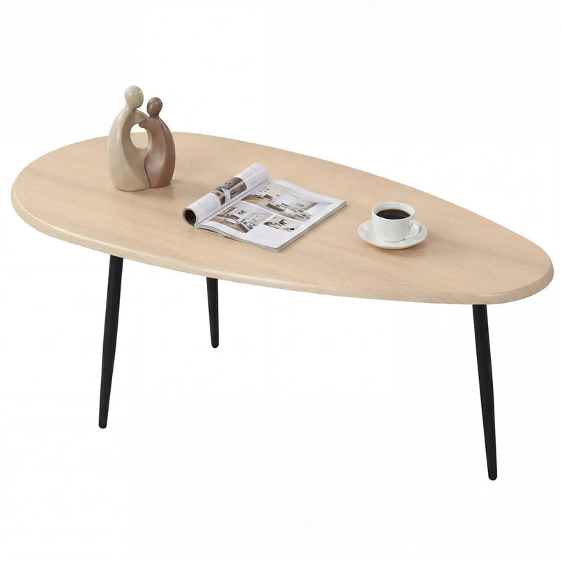 Oval Coffee Table Mid Century Center Table with Sturdy Metal Construction by DirectDeals