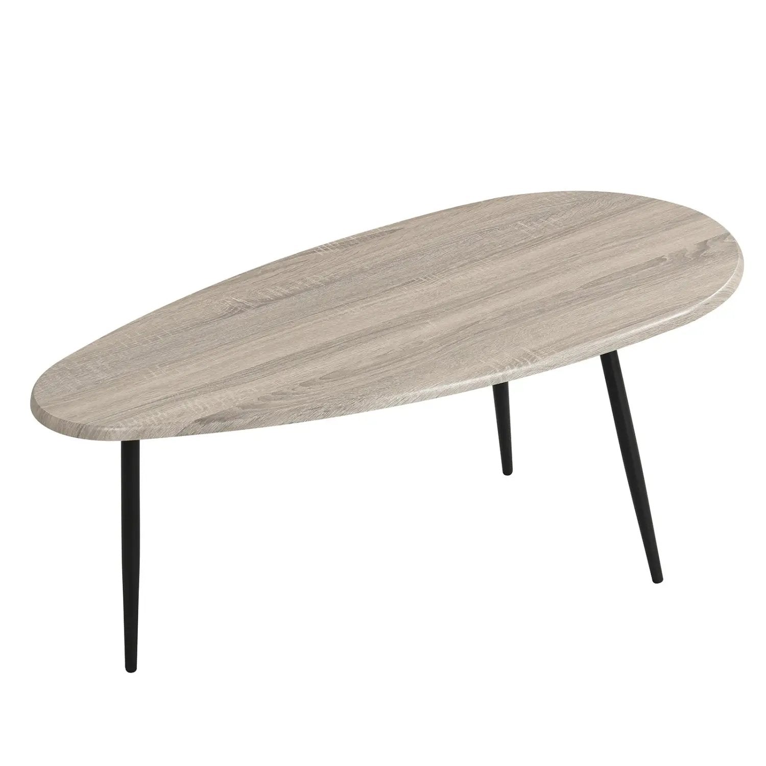 Oval Coffee Table Mid Century Center Table with Sturdy Metal Construction by DirectDeals