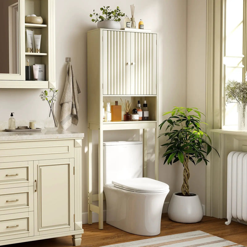 Over The Toilet Storage Cabinet with Fluted Doors by DirectDeals