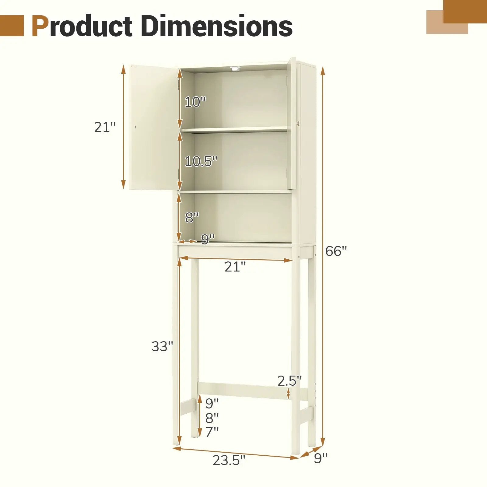 Over The Toilet Storage Cabinet with Fluted Doors by DirectDeals