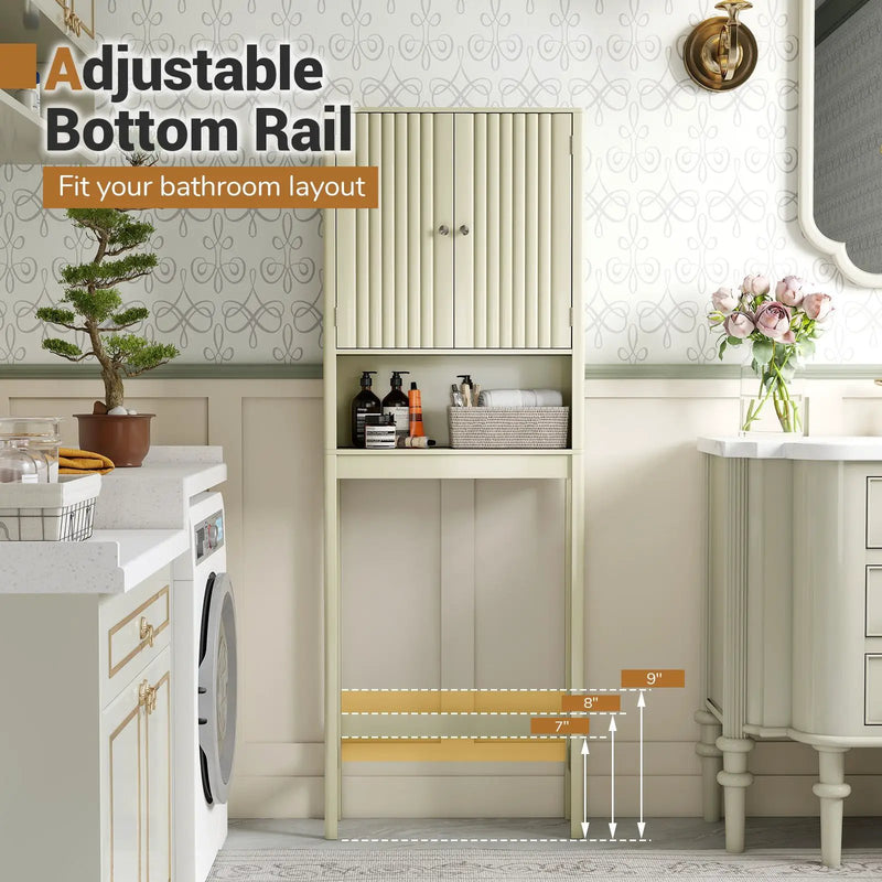 Over The Toilet Storage Cabinet with Fluted Doors by DirectDeals