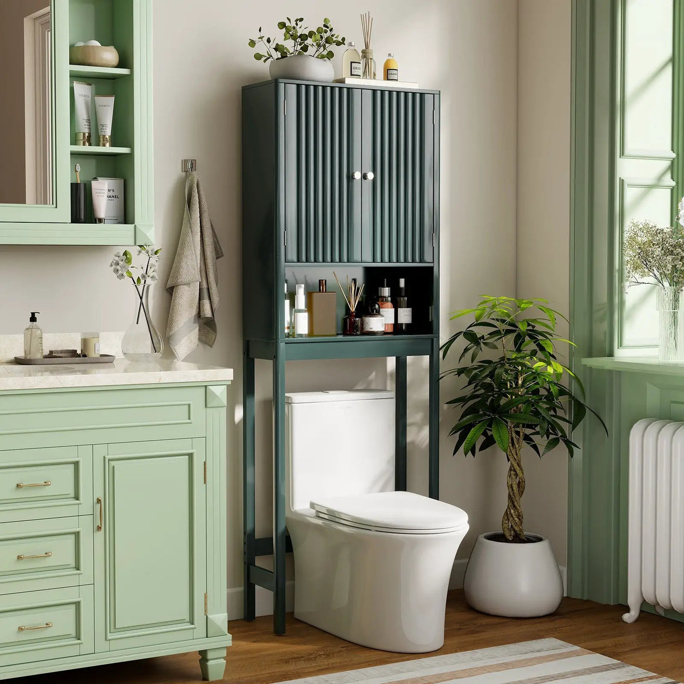 Over The Toilet Storage Cabinet with Fluted Doors by DirectDeals