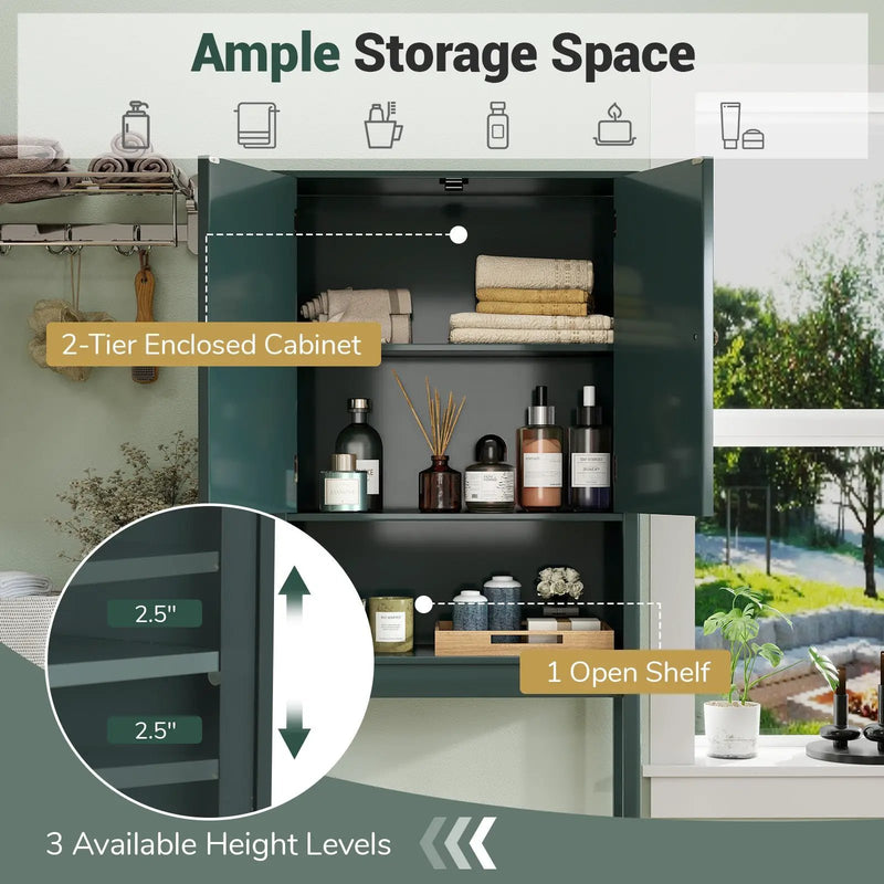 Over The Toilet Storage Cabinet with Fluted Doors by DirectDeals