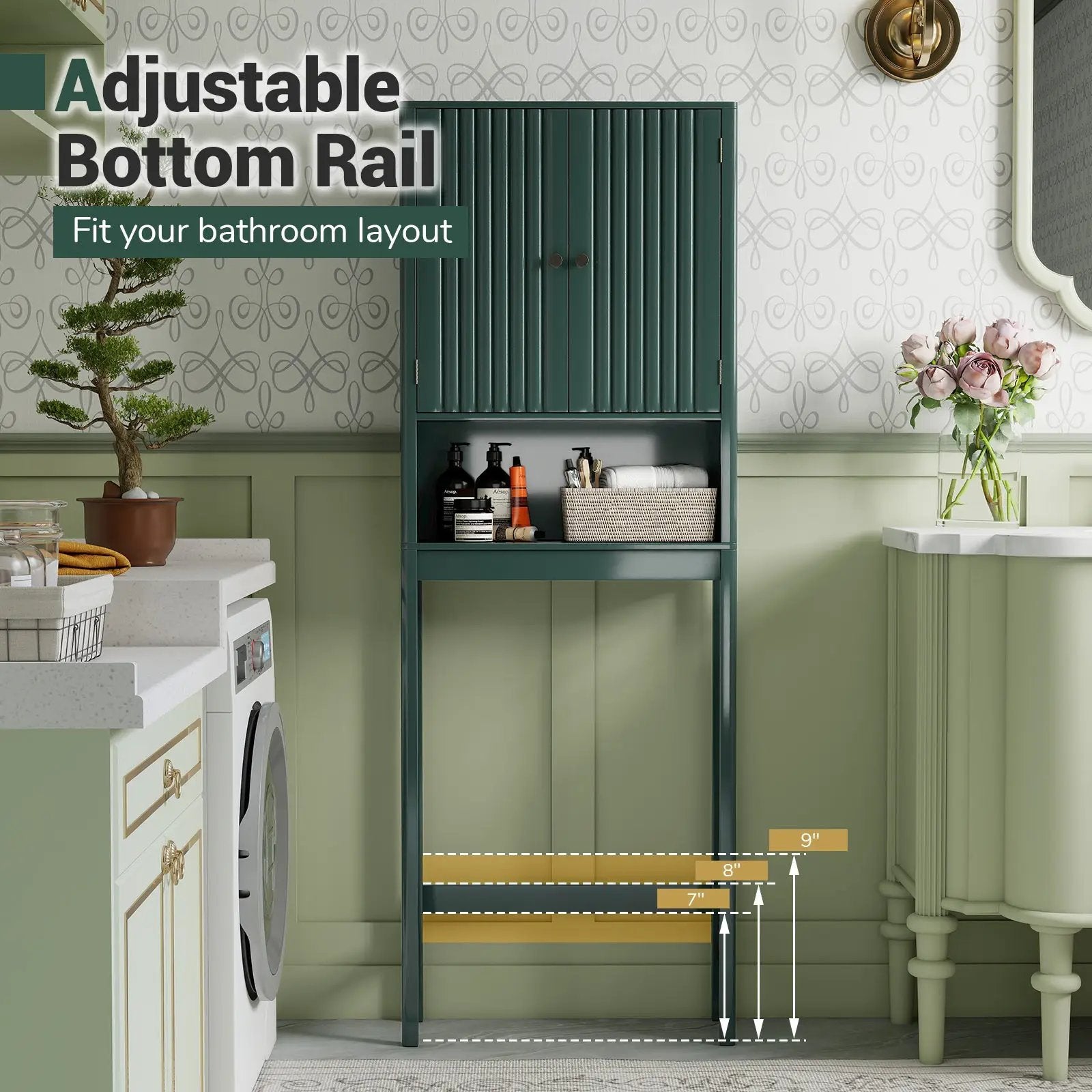 Over The Toilet Storage Cabinet with Fluted Doors by DirectDeals