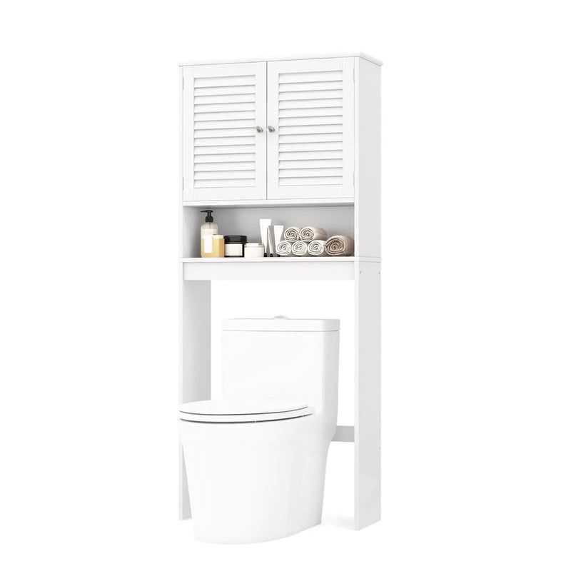 Over The Toilet Storage Cabinet with Double Doors and Adjustable Shelf by DirectDeals