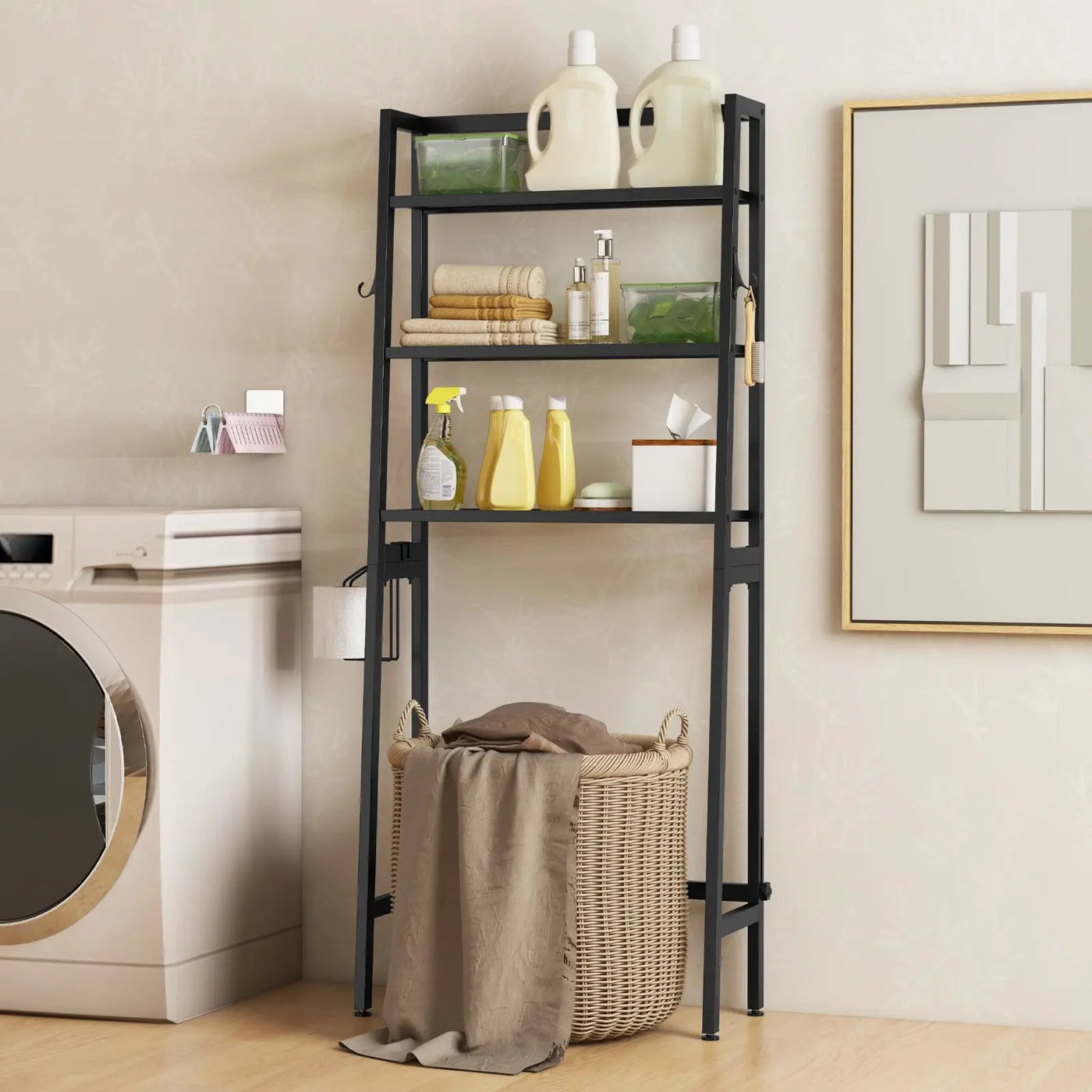 3-Tier Over The Toilet Storage Shelf with Adjustable Bottom Bar by DirectDeals
