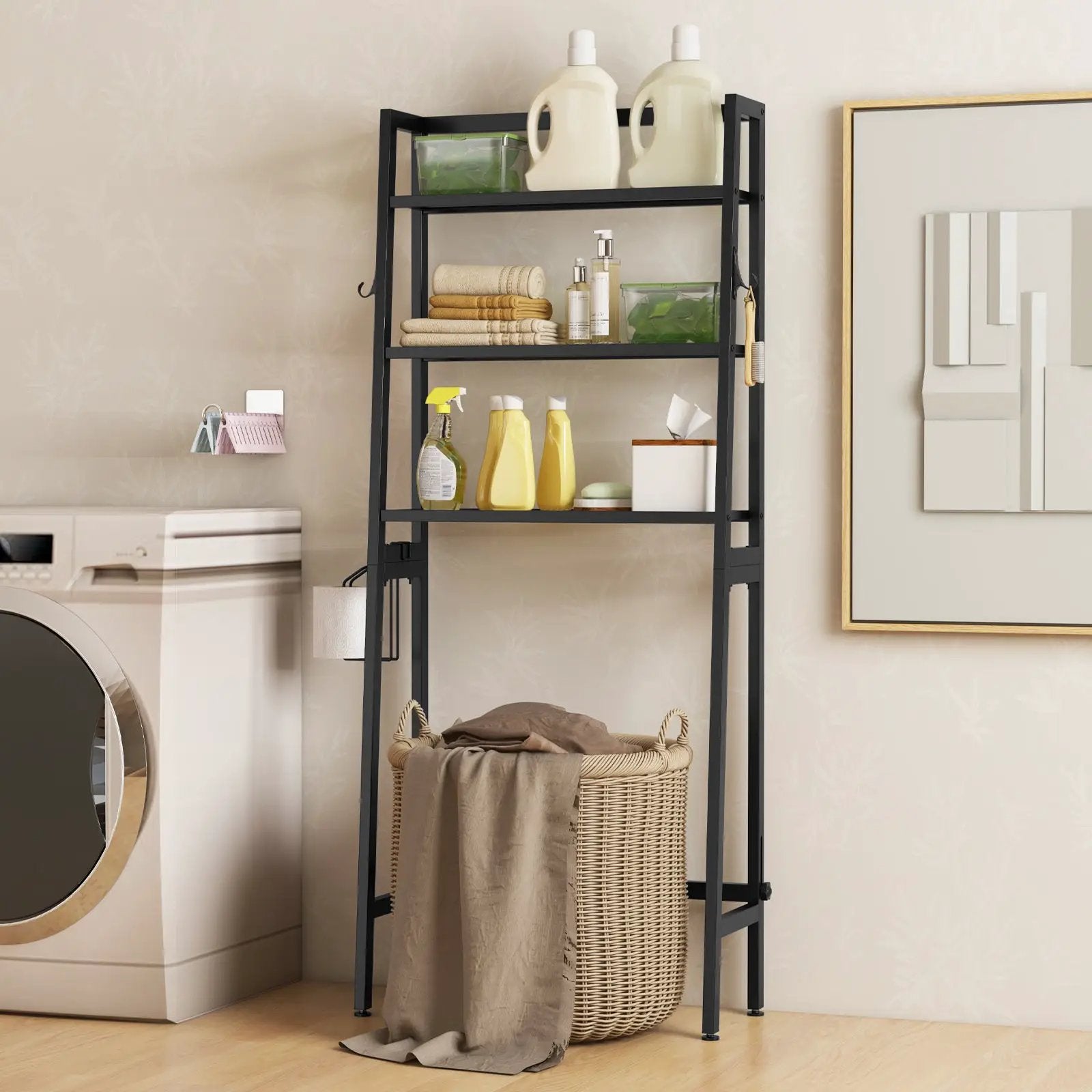 3-Tier Over The Toilet Storage Shelf with Adjustable Bottom Bar by DirectDeals
