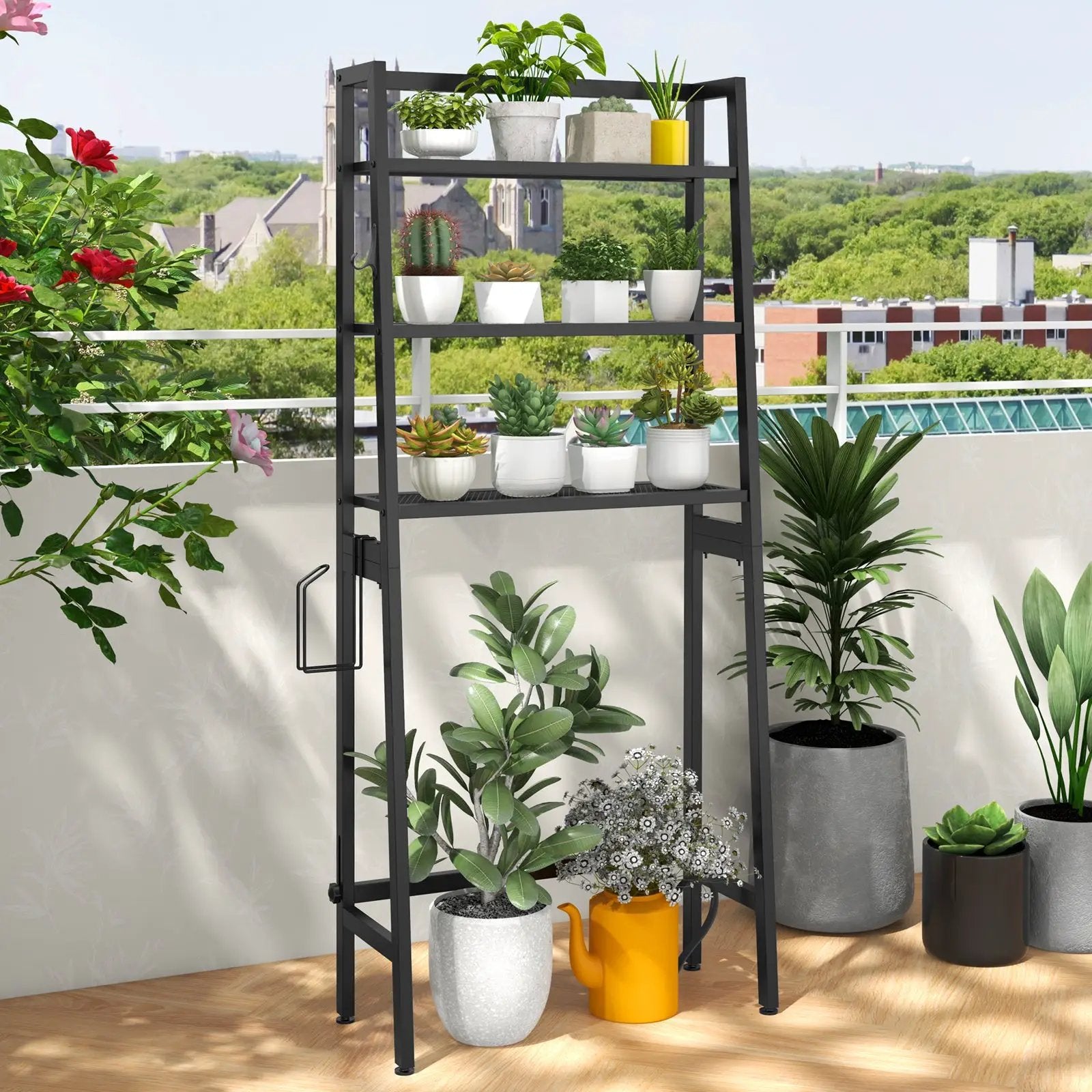 3-Tier Over The Toilet Storage Shelf with Adjustable Bottom Bar by DirectDeals