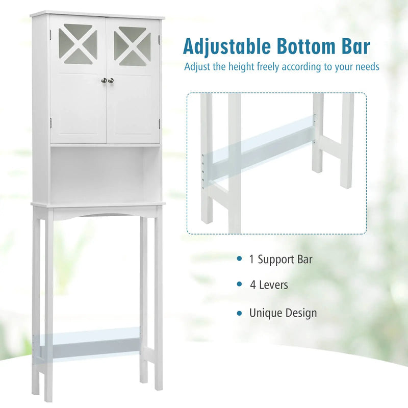 2-Door Over The Toilet Bathroom Storage Cabinet with Adjustable Shelf by DirectDeals