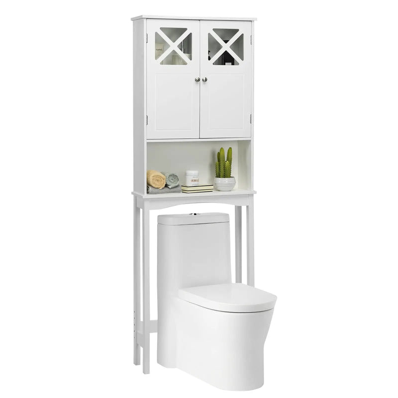 2-Door Over The Toilet Bathroom Storage Cabinet with Adjustable Shelf by DirectDeals