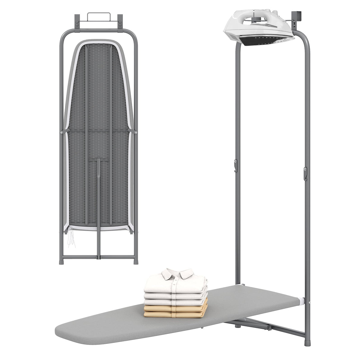 Over the Door Ironing Board Space-Saving Metal Hanging Ironing Board-Gray, photo 3 of 10