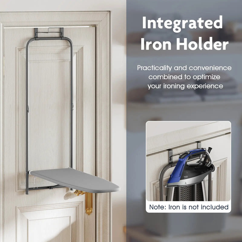 Over the Door Ironing Board Space-Saving Metal Hanging Ironing Board-Gray by DirectDeals