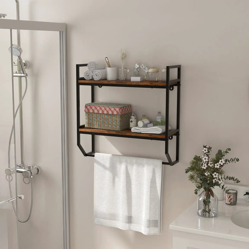 Over the Toilet Shelf Wall Mounted with Metal Frame for Bathroom by DirectDeals