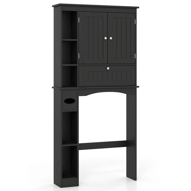 Over the Toilet Storage Cabinet with Adjustable Shelf and Bottom Bar-White by DirectDeals