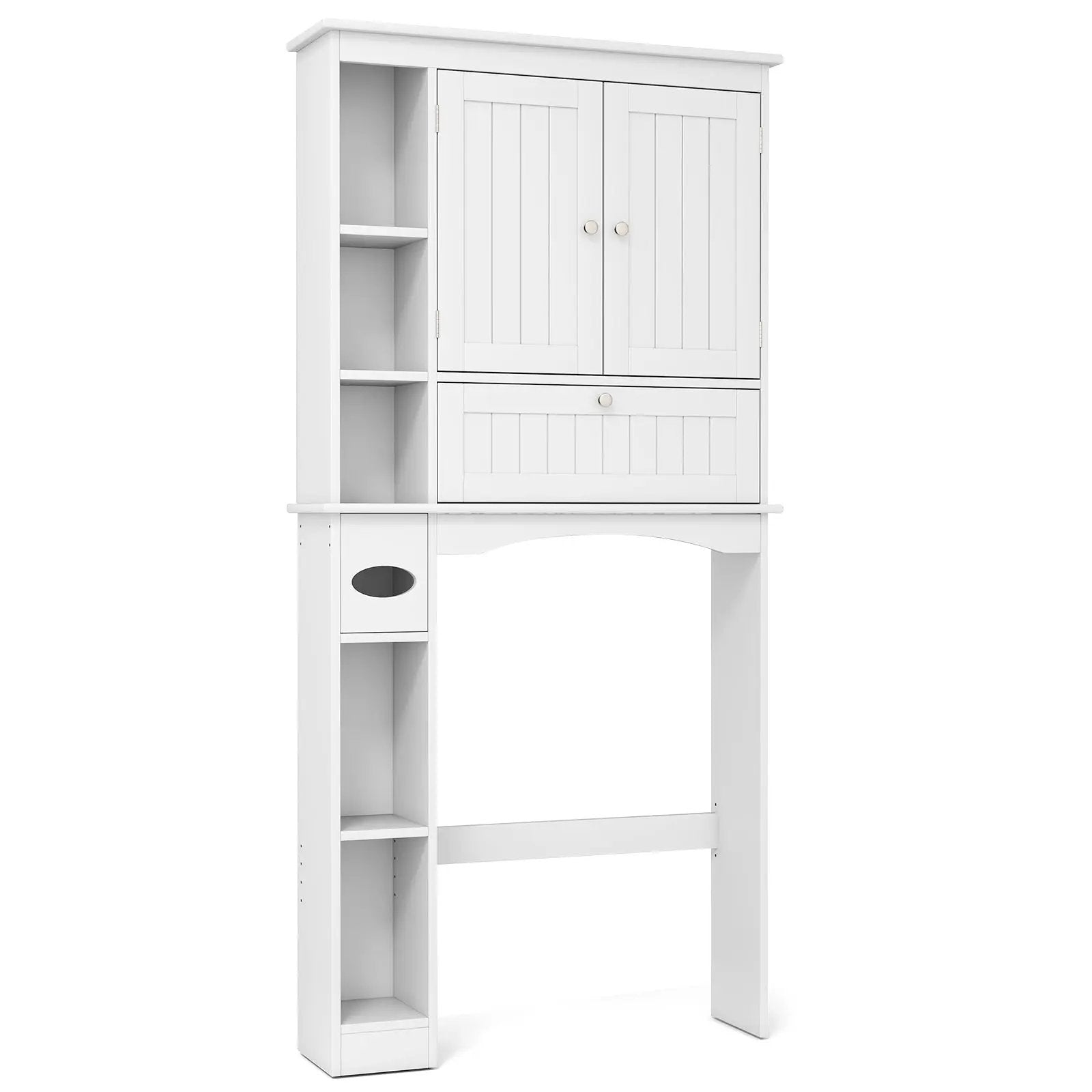 Over the Toilet Storage Cabinet with Adjustable Shelf and Bottom Bar-White by DirectDeals