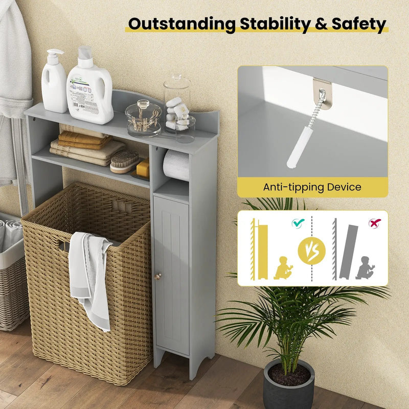 Wood Over the Toilet Bathroom Space Saver with Paper Holder and Shelf by DirectDeals