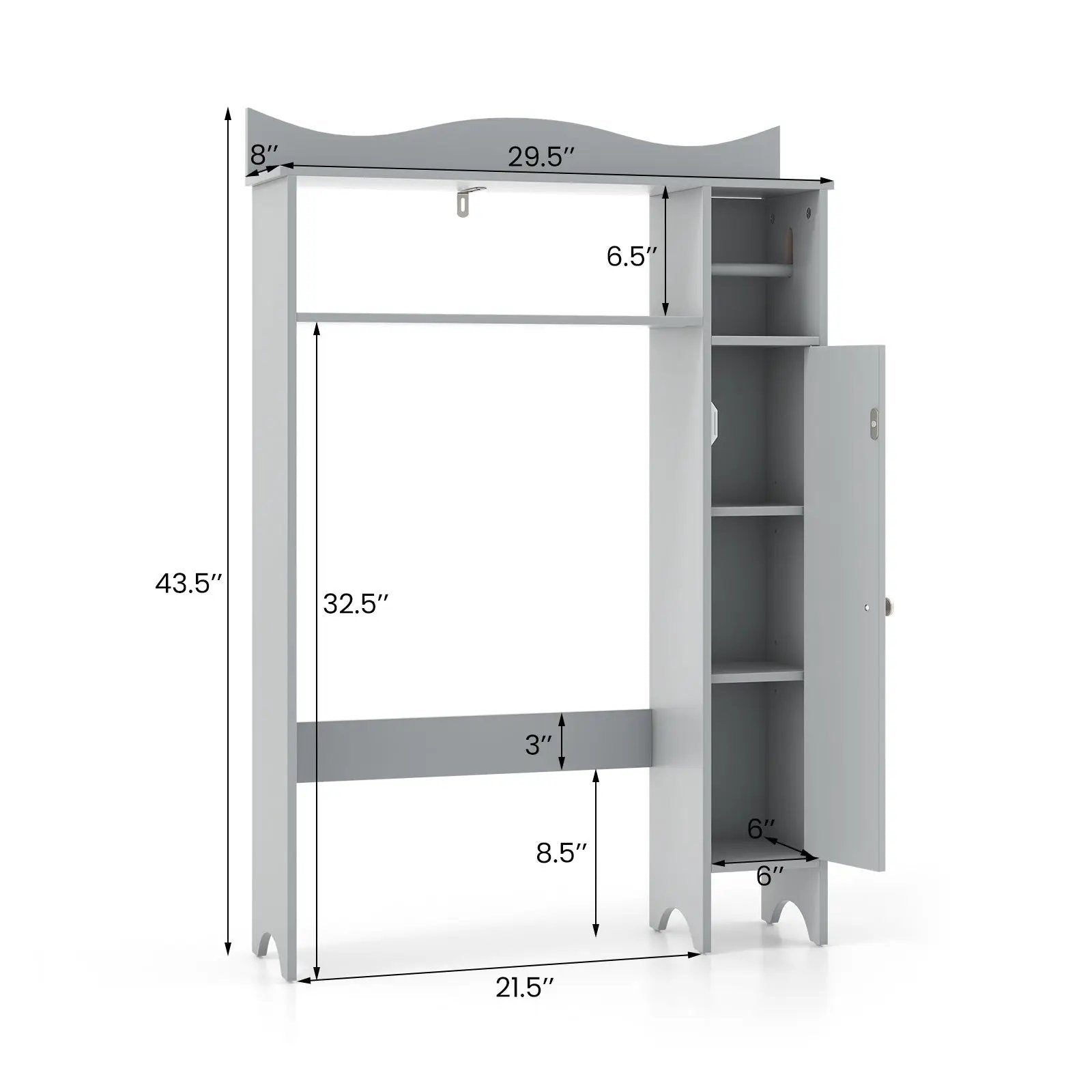 Wood Over the Toilet Bathroom Space Saver with Paper Holder and Shelf by DirectDeals