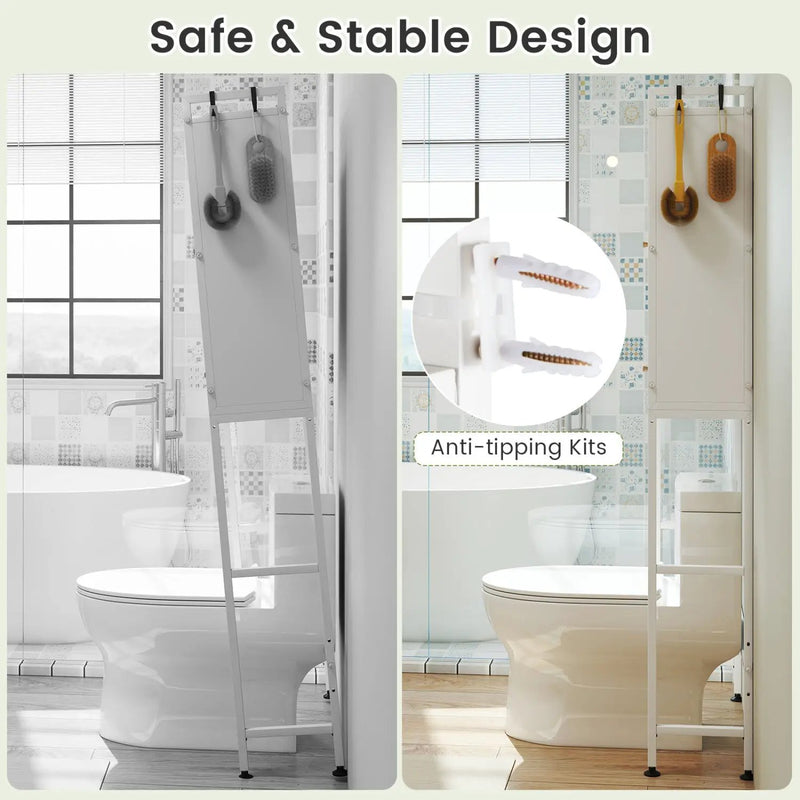 Over-the-toilet Cabinet Bathroom Organizer with 2 Flip-up Cabinets by DirectDeals