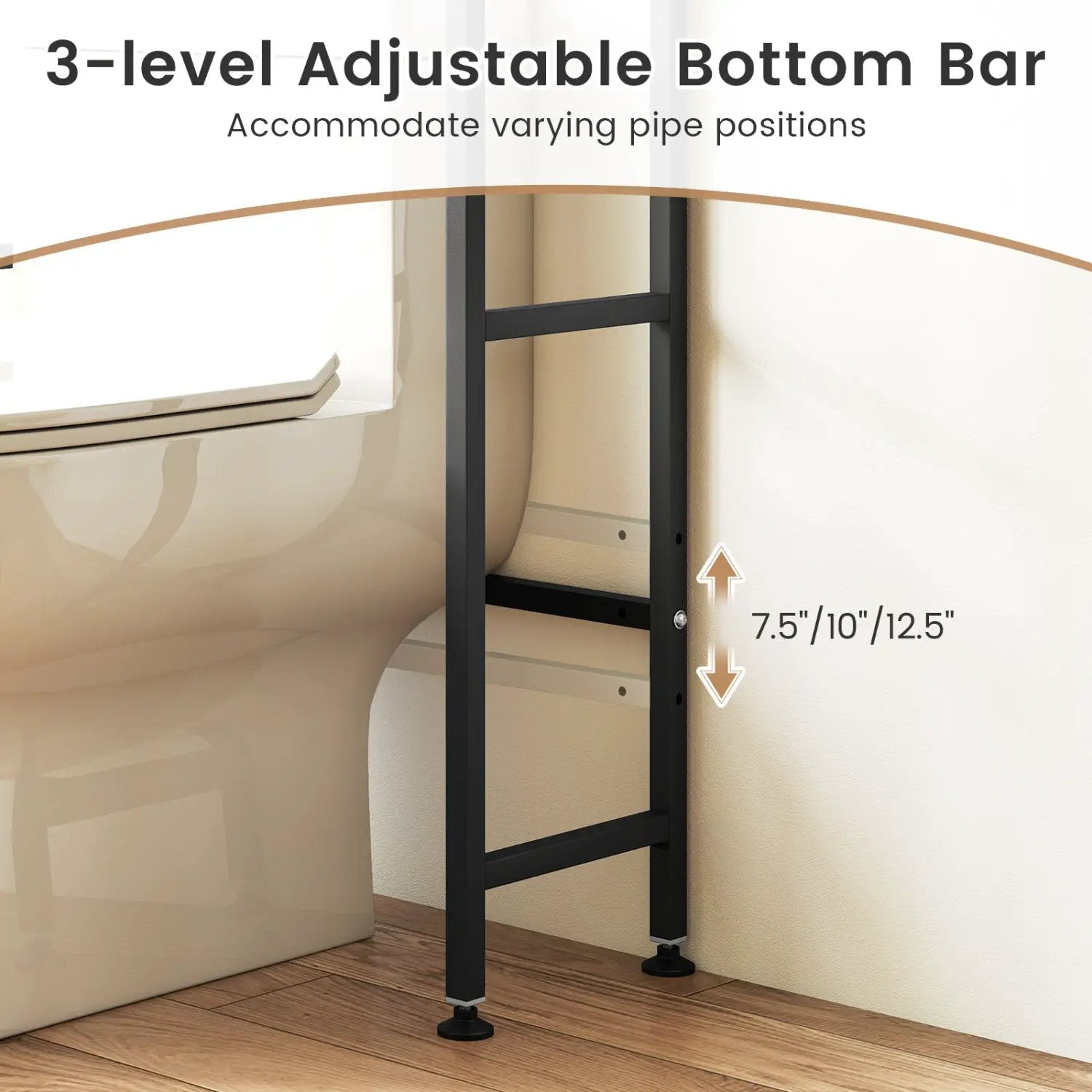 Over-the-toilet Cabinet Bathroom Organizer with 2 Flip-up Cabinets by DirectDeals