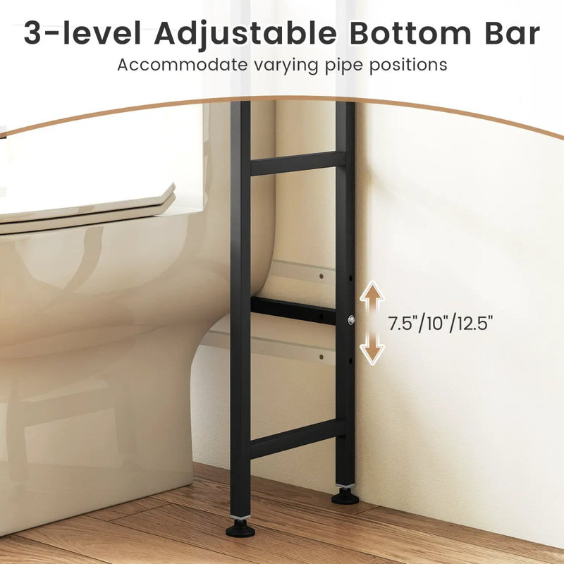 Over-the-toilet Cabinet Bathroom Organizer with 2 Flip-up Cabinets by DirectDeals