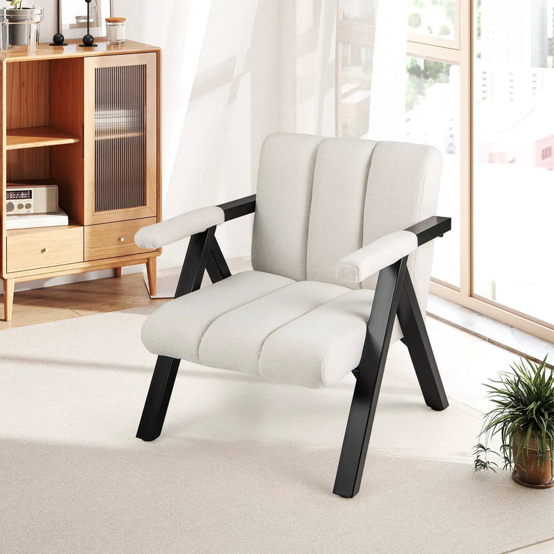 Oversized Accent Chair with Metal Frame and Armrests by DirectDeals