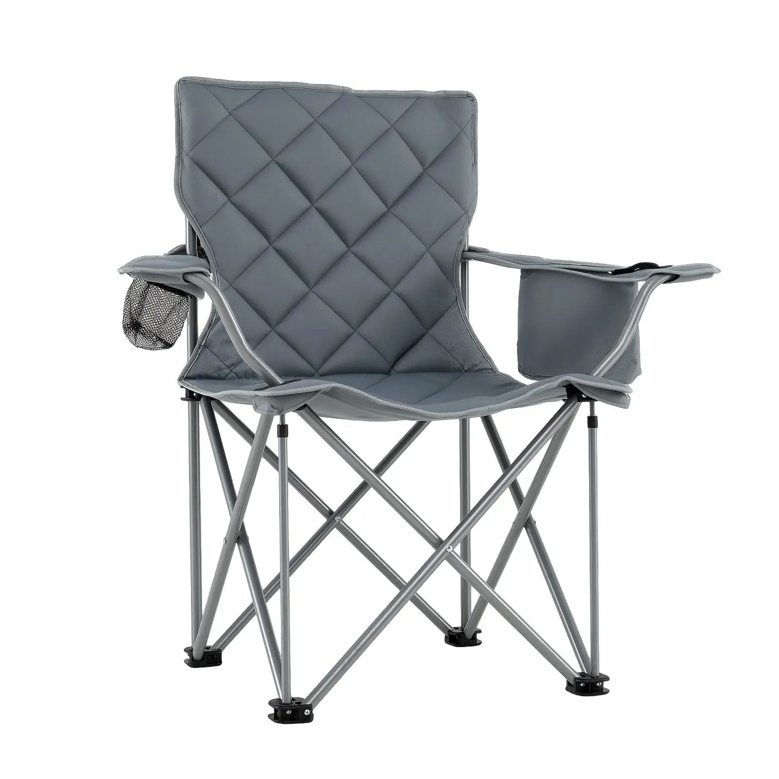Oversized Camping Chairs Outdoor Folding Chair with Cooler Pouch and Cup Holder by DirectDeals