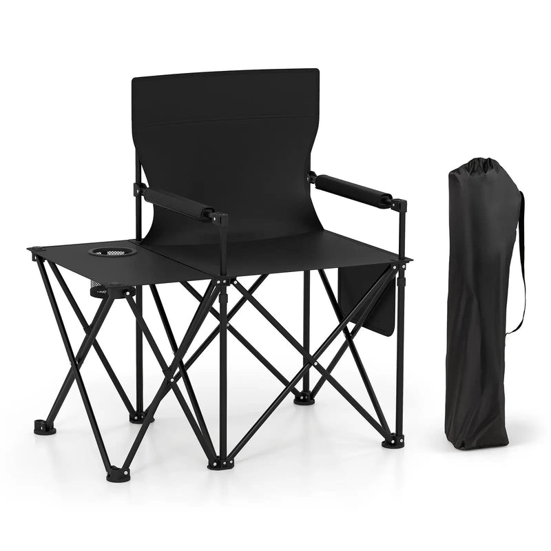Oversized Camping Chair with Side Table and 2 Storage Pockets by DirectDeals