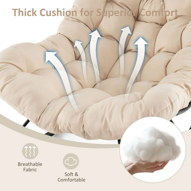 Oversized Egg Papasan Chair with Padded Cushion for Porch by DirectDeals