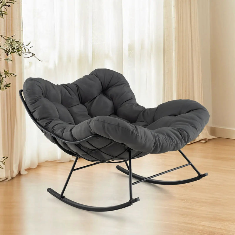 Oversized Egg Papasan Chair with Padded Cushion for Porch by DirectDeals