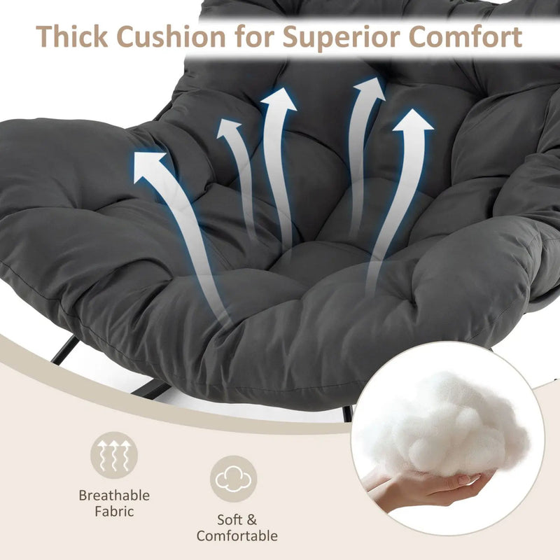 Oversized Egg Papasan Chair with Padded Cushion for Porch by DirectDeals