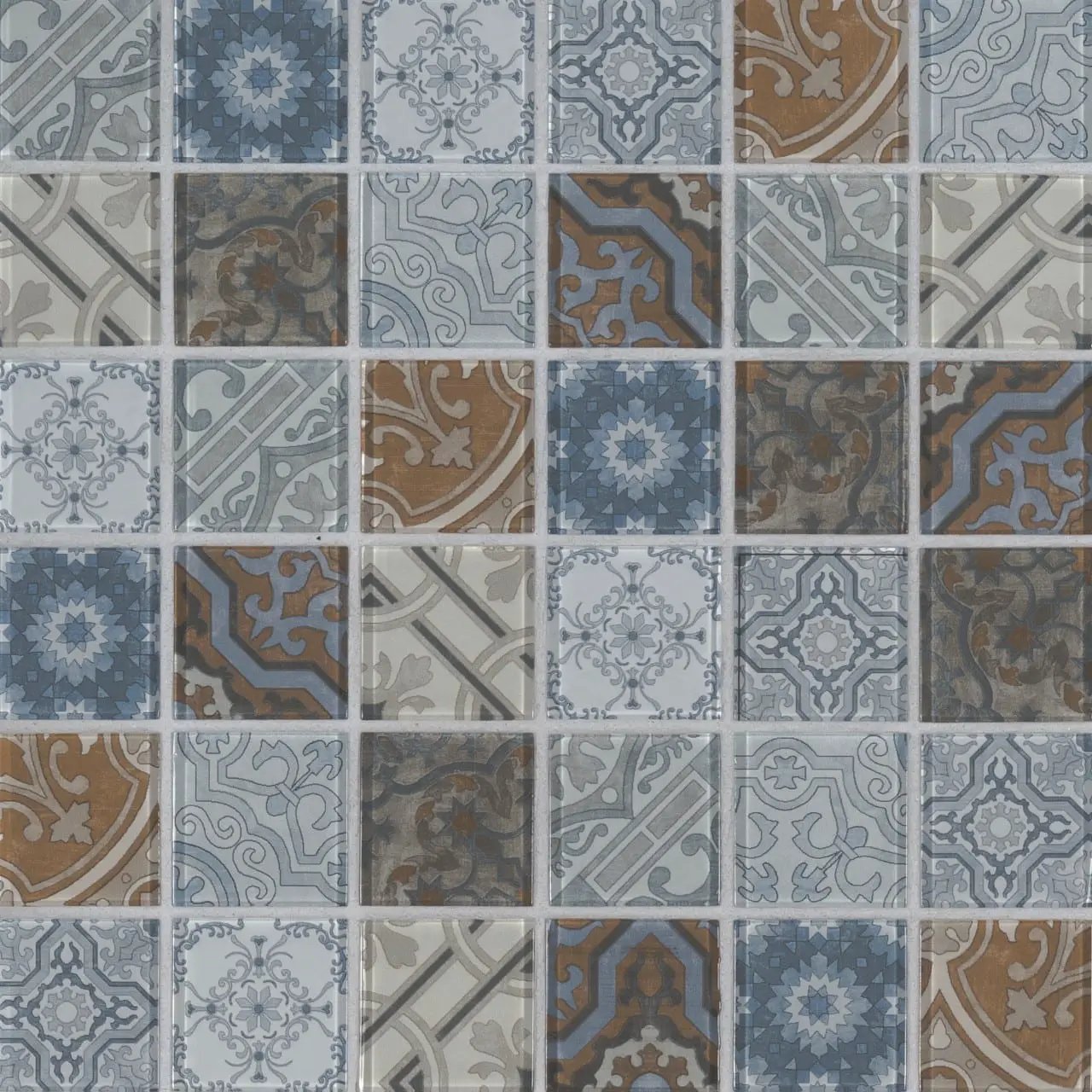 Pasadena 2x2x6mm Glass Mosaics 2x2 close up