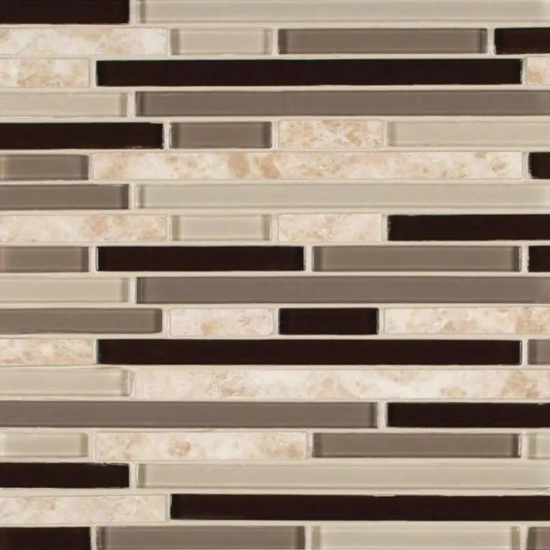 Amalfi Cafe Interlocking Pattern 6mm Porcelain Mosaics close up