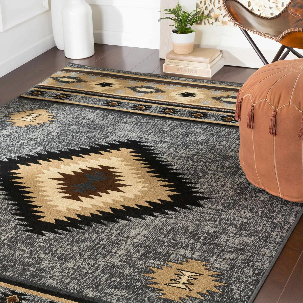 Buckhaven Area Rug, installed in a room