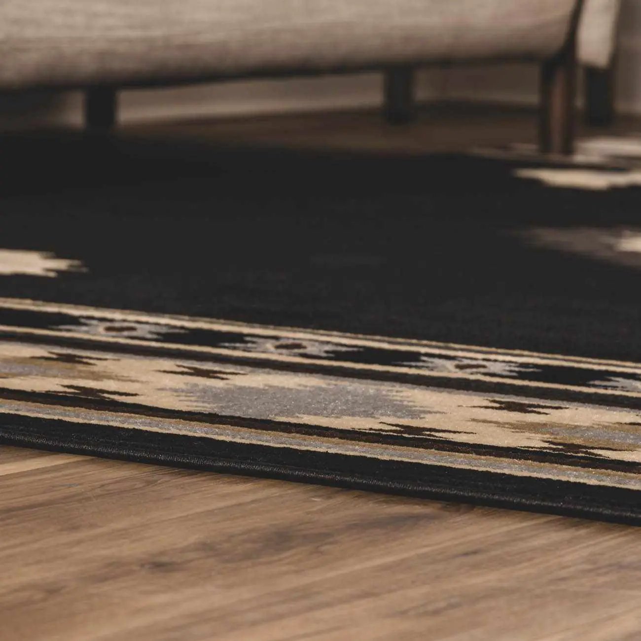 Buckhaven Black Southwestern Area Rug by Boutique Rugs
