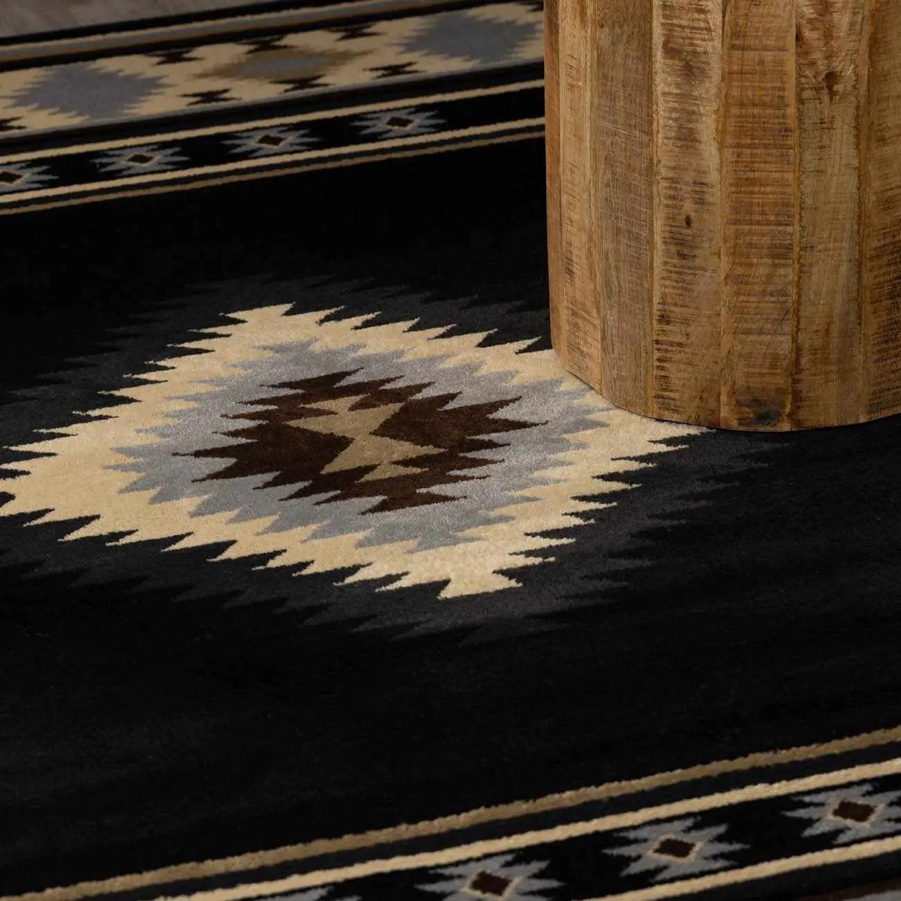 Buckhaven Black Southwestern Area Rug by Boutique Rugs