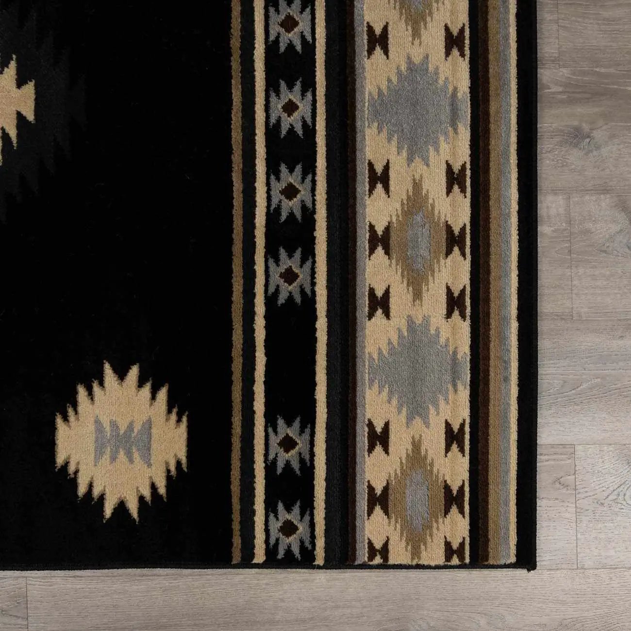 Buckhaven Black Southwestern Area Rug by Boutique Rugs