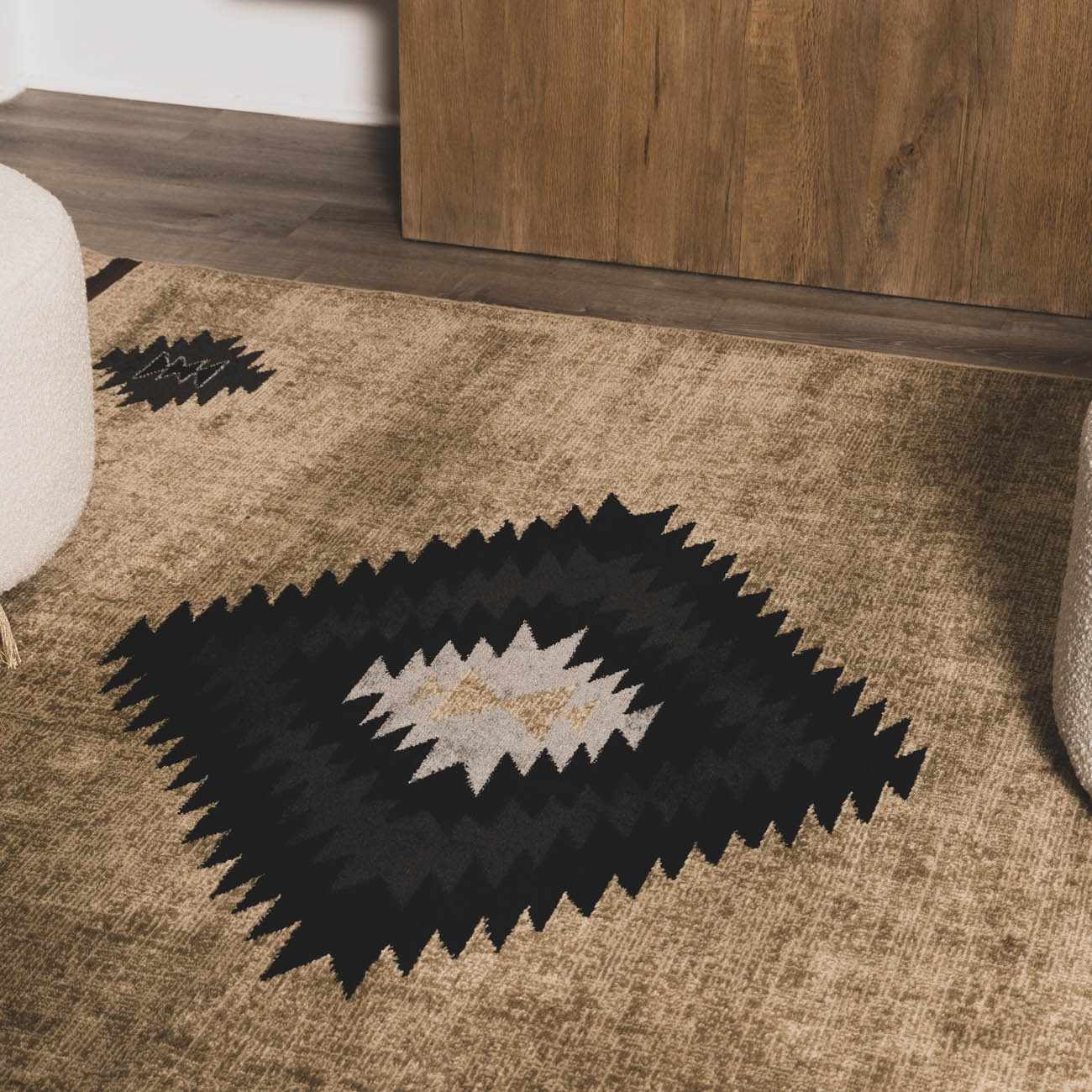 Buckhaven Brown Aztec Carpet by Boutique Rugs