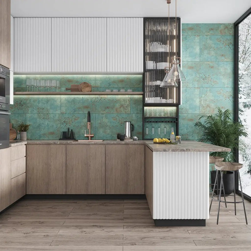 Viridian Green 18x48 Matte Ceramic Large Format Tile (4 pack, 22.98 sq ft/case) by Apollo Tile