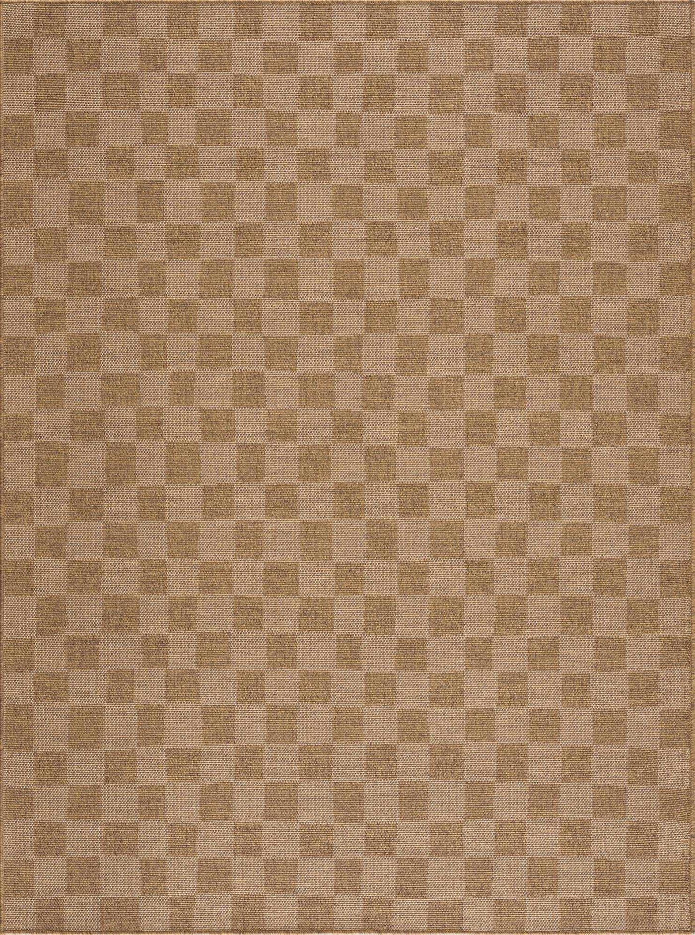 Kuval Checkered Brown Outdoor Rug by Boutique Rugs