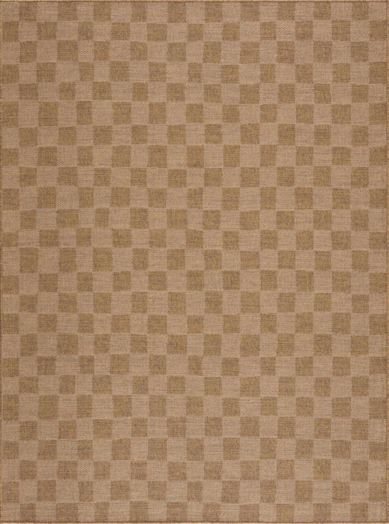 Kuval Checkered Brown Outdoor Rug by Boutique Rugs