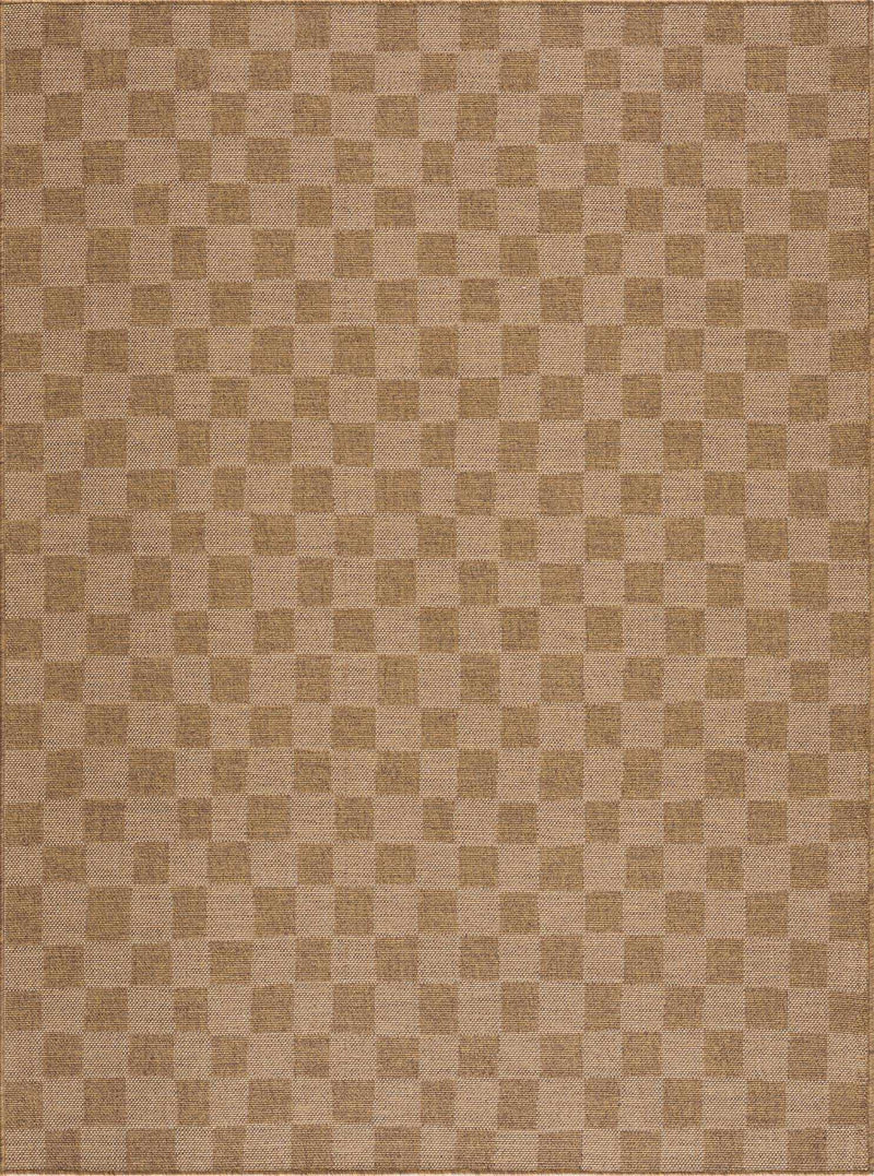 Kuval Checkered Brown Outdoor Rug by Boutique Rugs